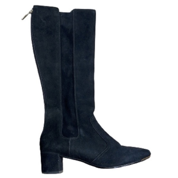 TORY BURCH SUADE LEATHER BLACK KNEE‎ HIGH BOOTS SIZE 7.5 M - Picture 1 of 10